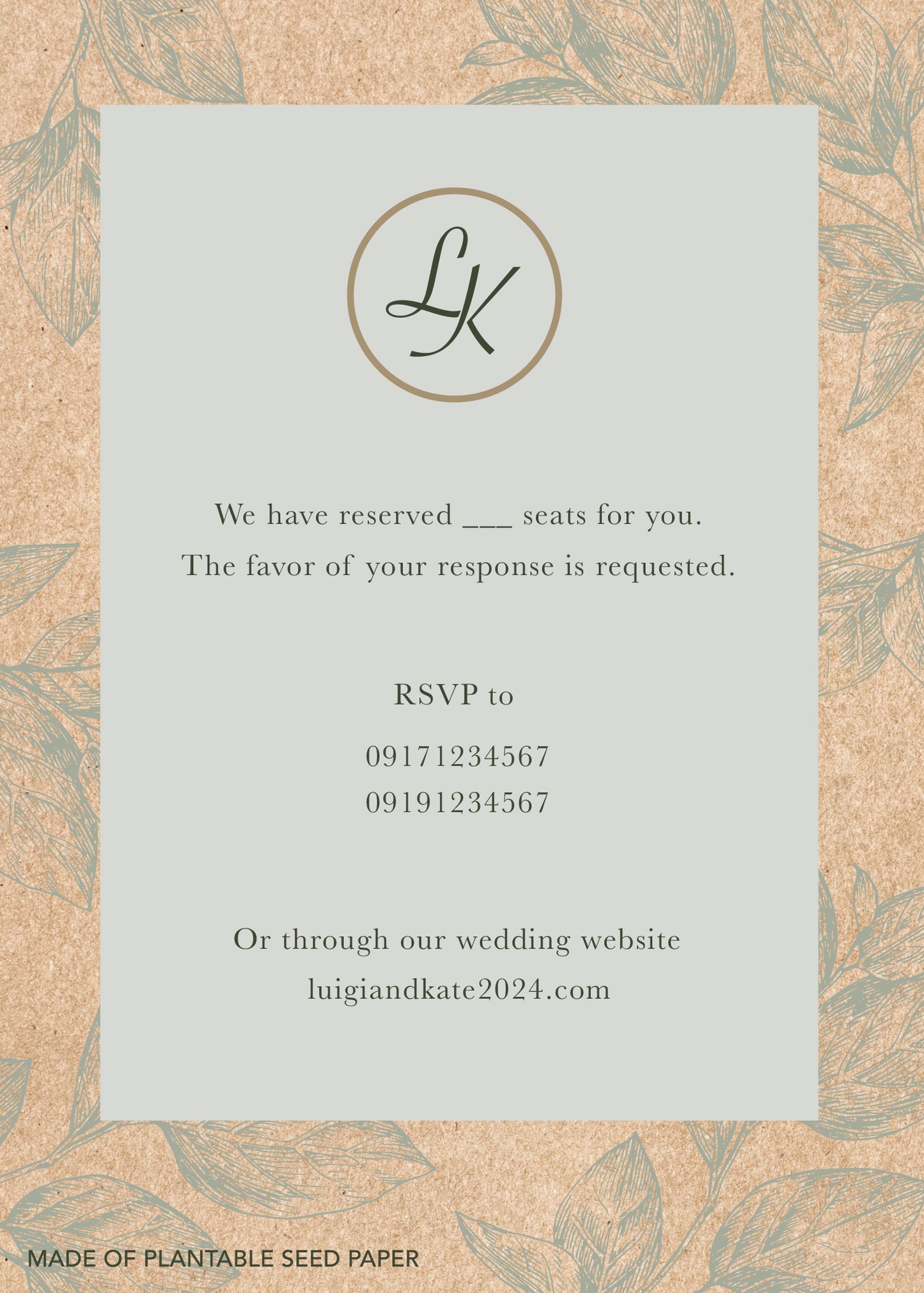 PLANTABLE WEDDING INVITATION SET 01