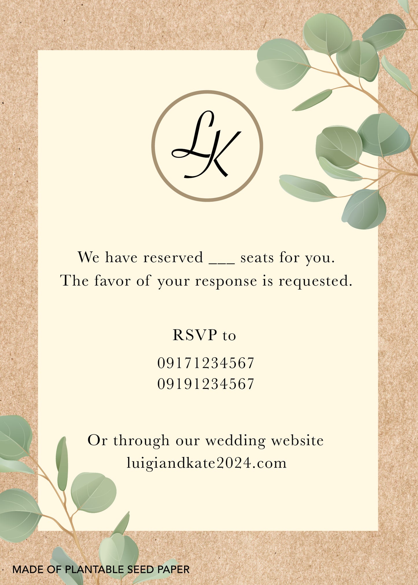 PLANTABLE WEDDING INVITATION SET 03