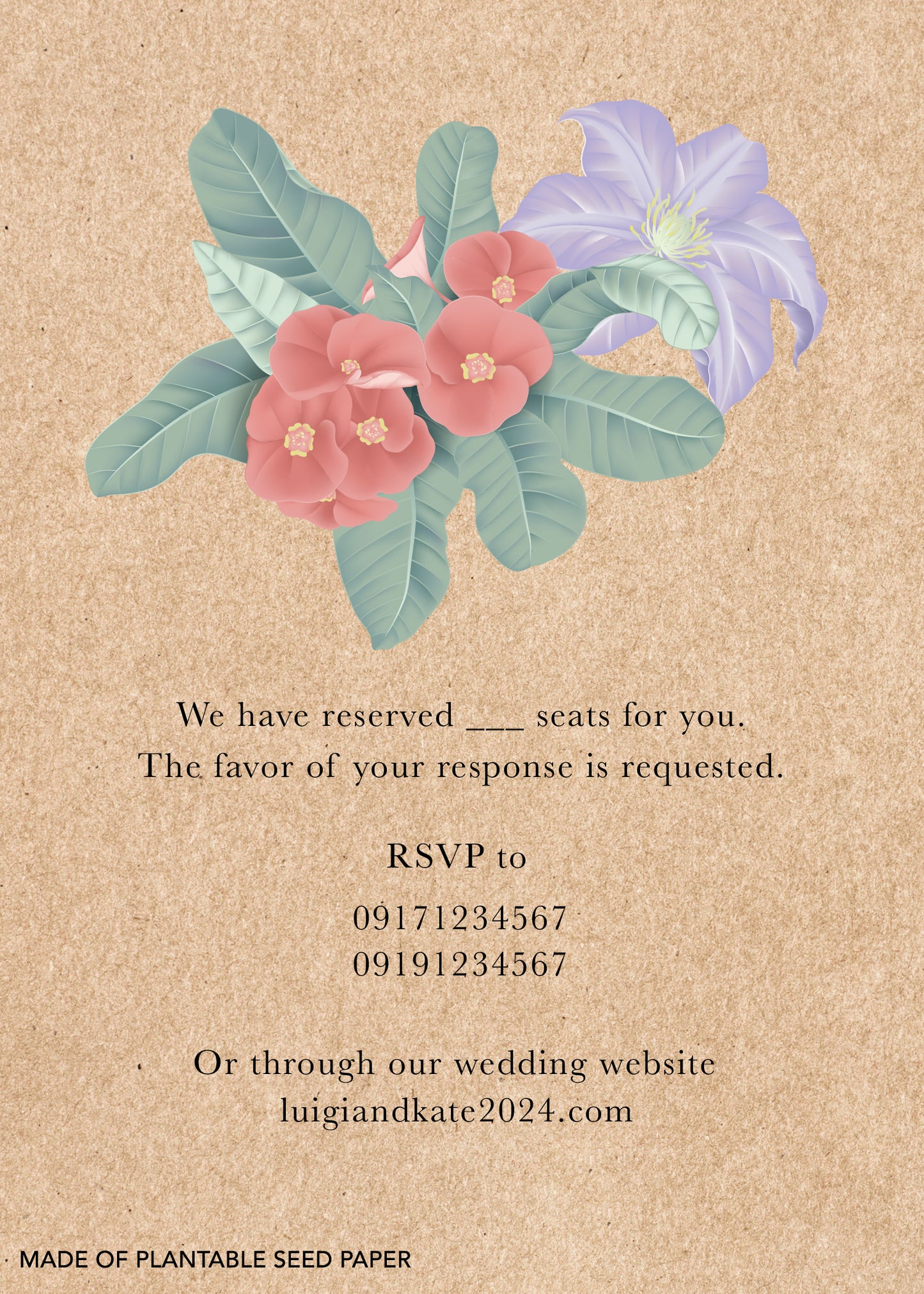 PLANTABLE WEDDING INVITATION SET 06