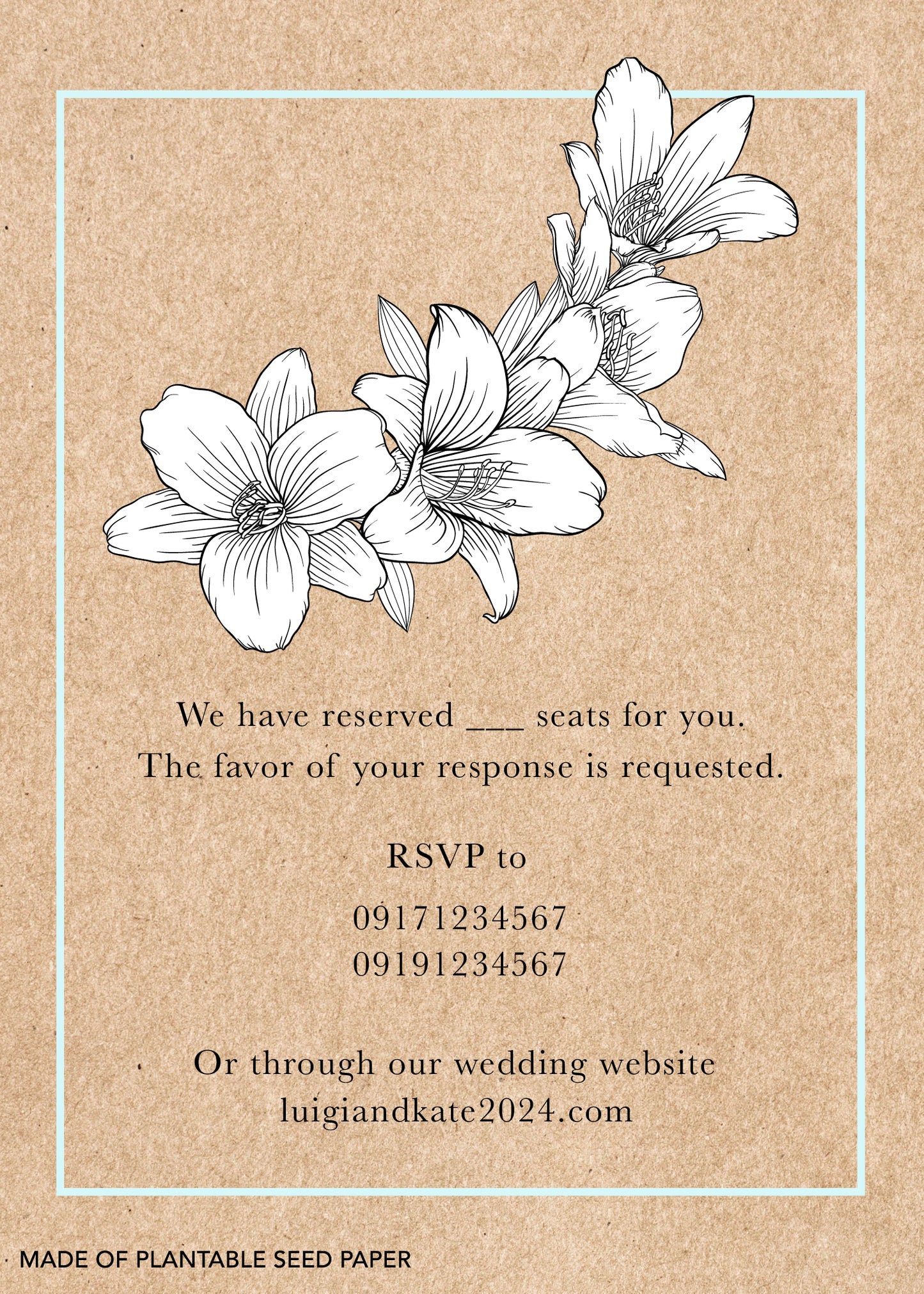 PLANTABLE WEDDING INVITATION SET 07